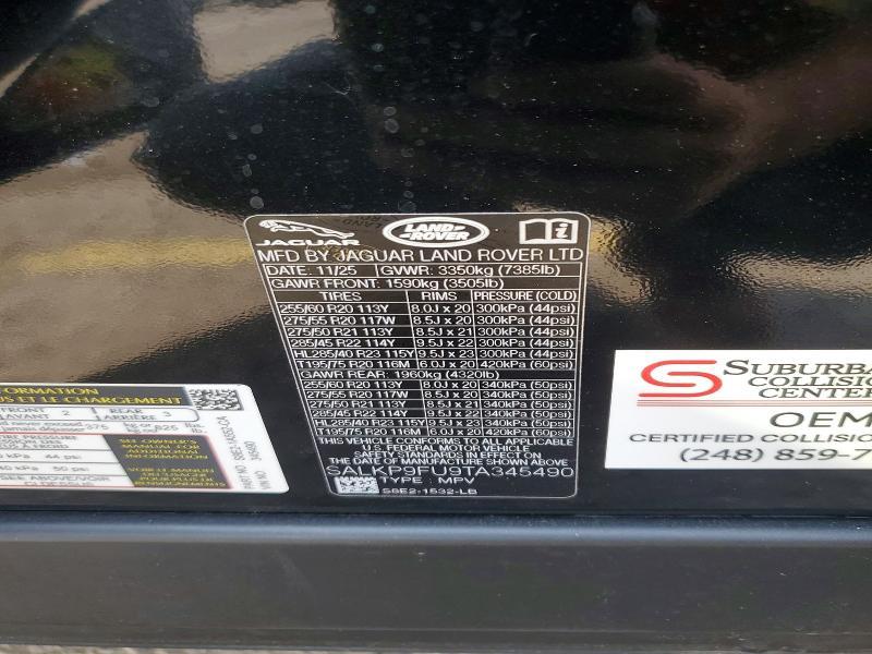 2026 Land Rover Range Rover — VIN SALKP9FU9TA345490, şəkil 13