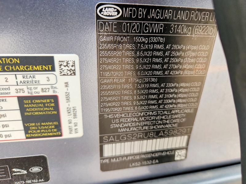 SALGS2RU8LA598291 2020 Land Rover Range Rover photo no. 13