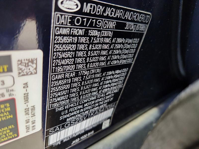 SALGS2SV1KA547054 2019 Land Rover Range Rover photo no. 13