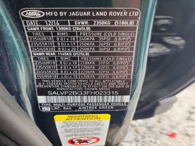 SALVP2BG3FH023315 2015 Land Rover Range Rover photo no. 13