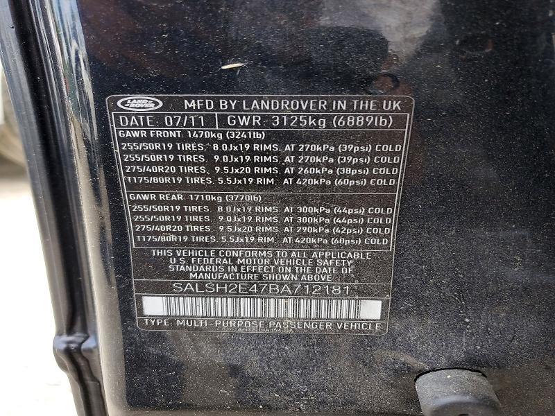 SALSH2E47BA712181 2011 Land Rover Range Rover photo no. 13