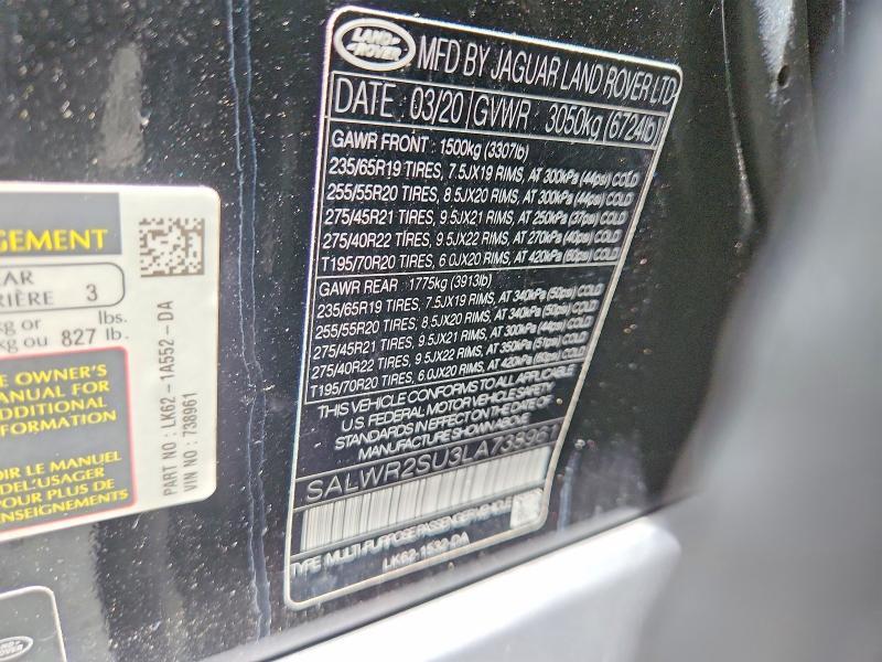 SALWR2SU3LA738961 2020 Land Rover Range Rover photo no. 13