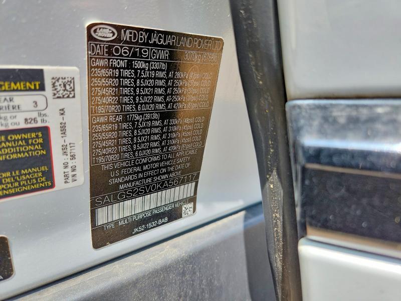 SALGS2SV0KA567117 2019 Land Rover Range Rover photo no. 14
