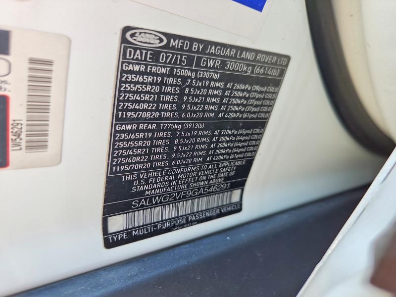 SALWG2VF9GA546291 2016 Land Rover Range Rover photo no. 13
