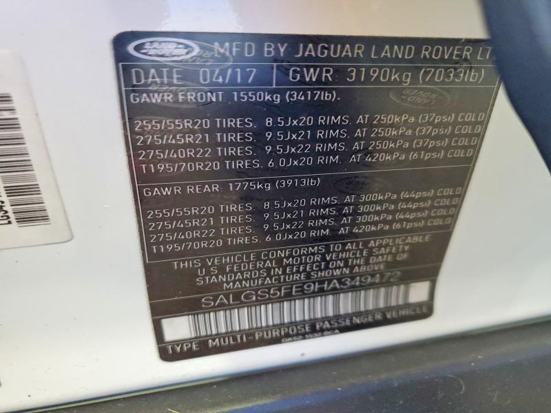 SALGS5FE9HA349472 2017 Land Rover Range Rover photo no. 13