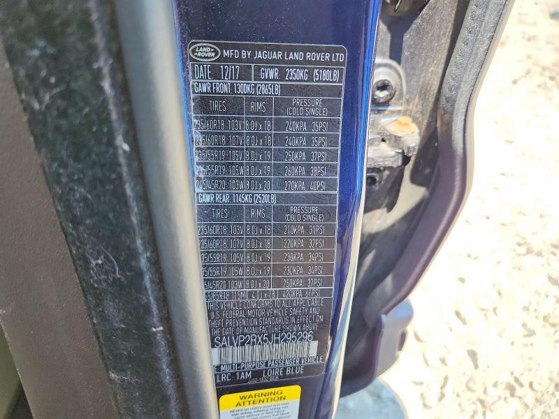 SALVP2RX5JH295296 2018 Land Rover Range Rover photo no. 13