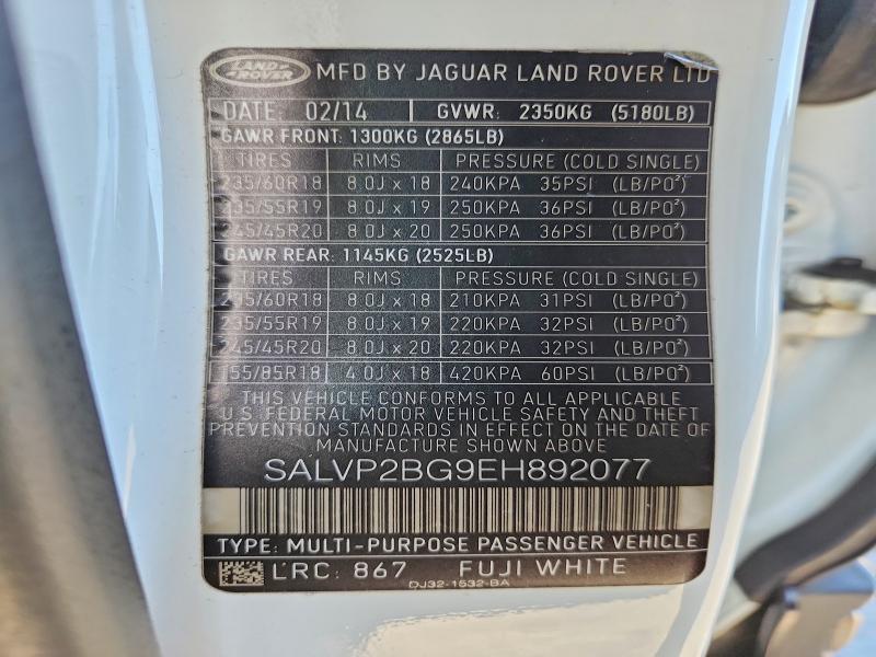 SALVP2BG9EH892077 2014 Land Rover Range Rover photo no. 13