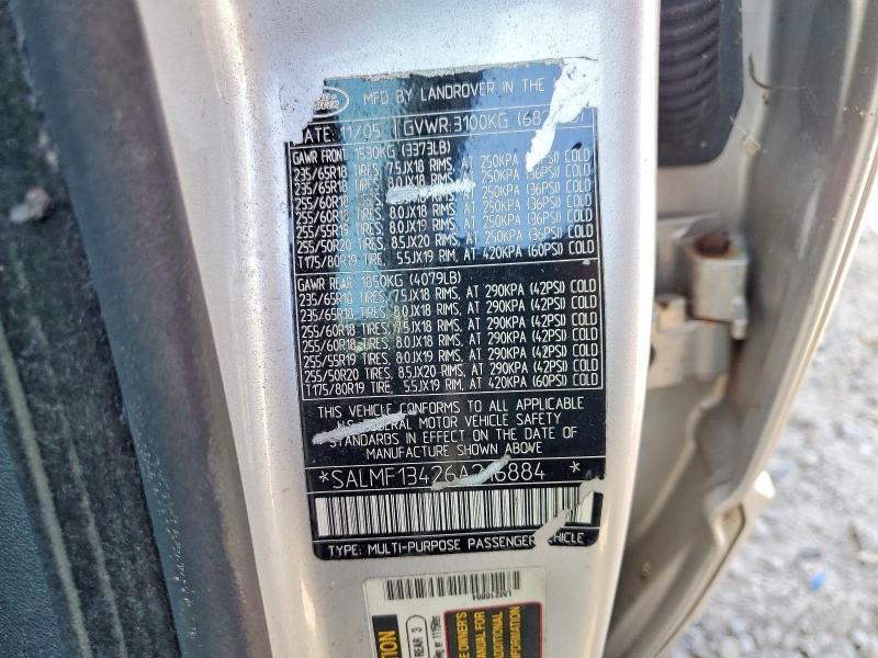 SALMF13426A216884 2006 Land Rover Range Rover photo no. 13