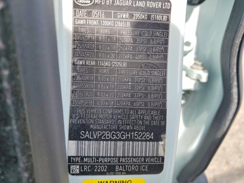 SALVP2BG3GH152284 2016 Land Rover Range Rover photo no. 13