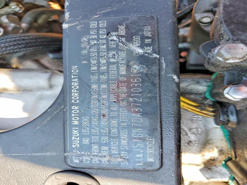 JS1GN7DA372103613 2007 Suzuki GSX-R600 photo no. 9