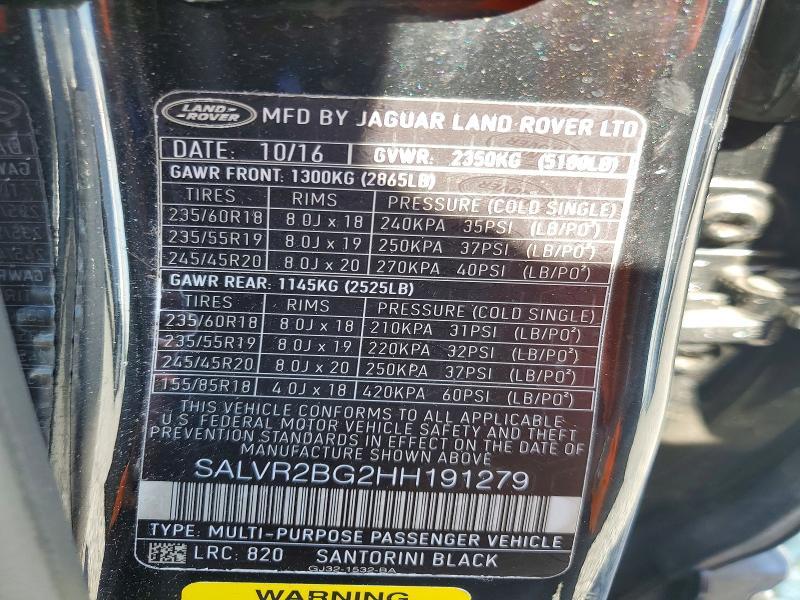 SALVR2BG2HH191279 2017 Land Rover Range Rover photo no. 13