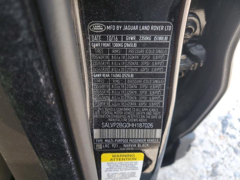 SALVP2BG0HH187026 2017 Land Rover Range Rover photo no. 13
