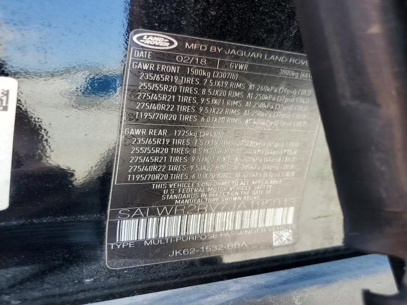2018 Land Rover Range Rover — VIN SALWR2RV7JA195013, şəkil 14
