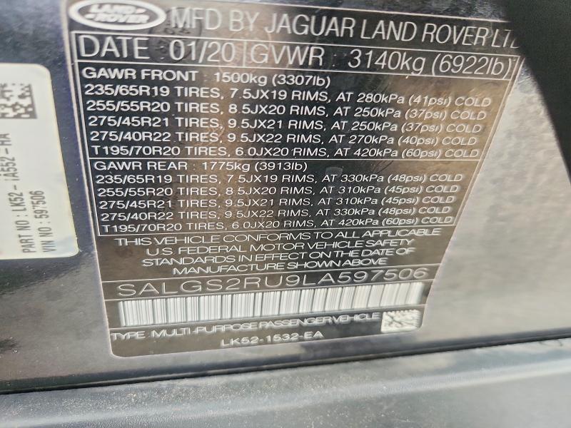 SALGS2RU9LA597506 2020 Land Rover Range Rover photo no. 13