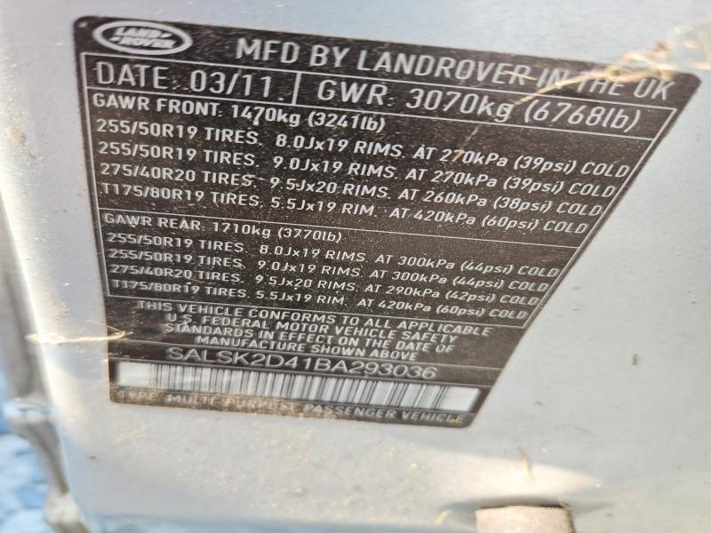 SALSK2D41BA293036 2011 Land Rover Range Rover photo no. 13