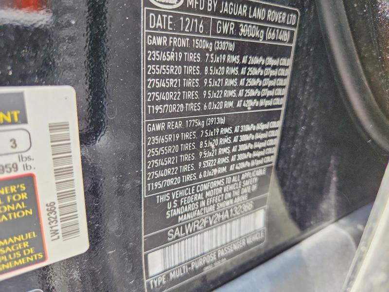 SALWR2FV2HA132366 2017 Land Rover Range Rover photo no. 13
