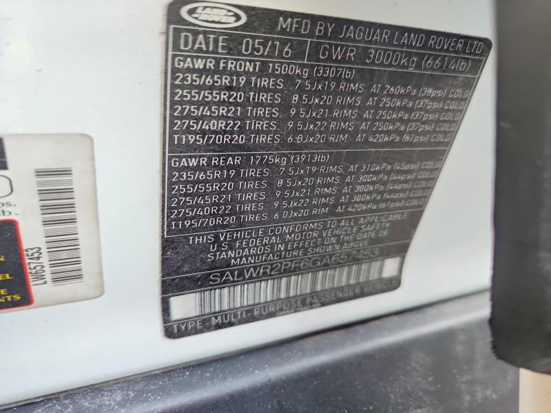 SALWR2PF6GA657453 2016 Land Rover Range Rover photo no. 13