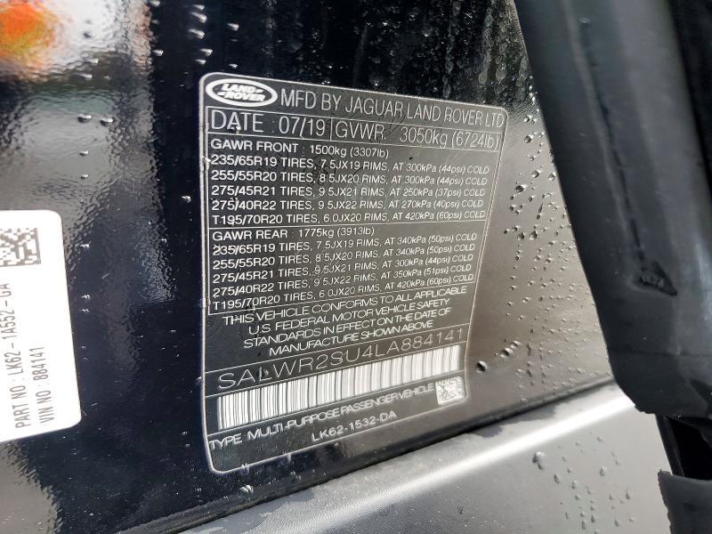 SALWR2SU4LA884141 2020 Land Rover Range Rover photo no. 13