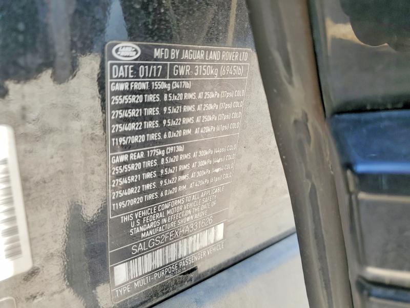 SALGS2FEXHA331626 2017 Land Rover Range Rover photo no. 12