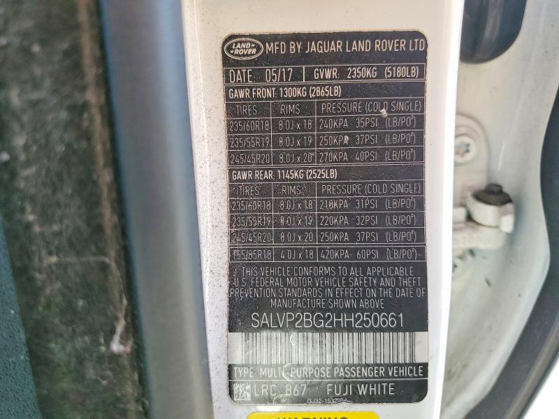 SALVP2BG2HH250661 2017 Land Rover Range Rover photo no. 14