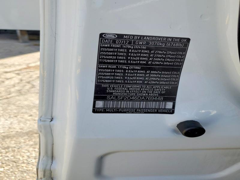 SALSF2D46DA769448 2013 Land Rover Range Rover photo no. 12