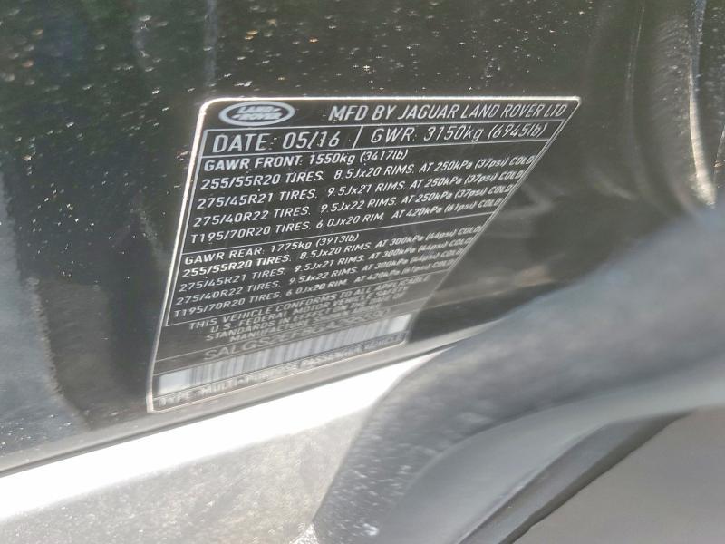 SALGS2EF8GA295590 2016 Land Rover Range Rover photo no. 12