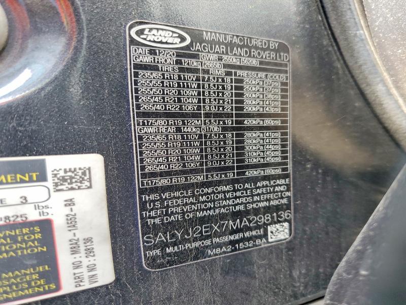 SALYJ2EX7MA298136 2021 Land Rover Range Rover photo no. 14