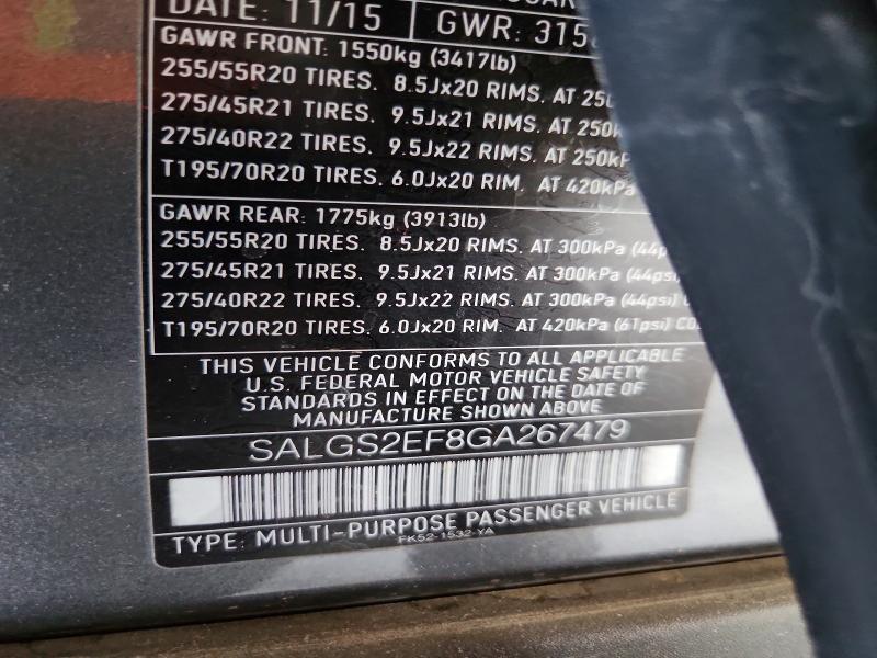 SALGS2EF8GA267479 2016 Land Rover Range Rover photo no. 12