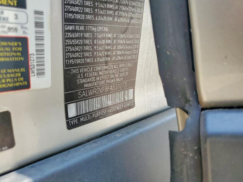 SALWR2VF8FA531273 2015 Land Rover Range Rover photo no. 12