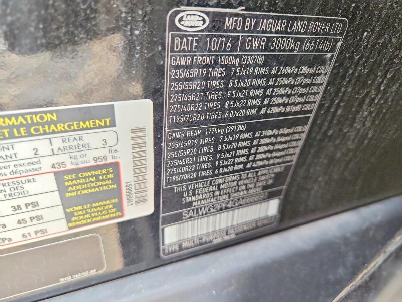 SALWG2PF4GA666691 2016 Land Rover Range Rover photo no. 13