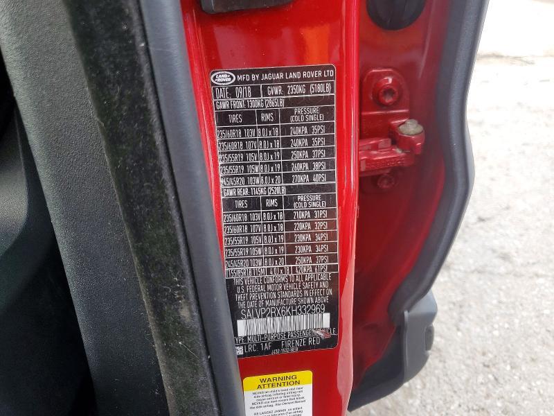 SALVP2RX6KH332969 2019 Land Rover Range Rover photo no. 13