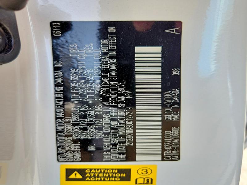 2T2ZK1BA9DC127219 2013 Lexus RX photo no. 12