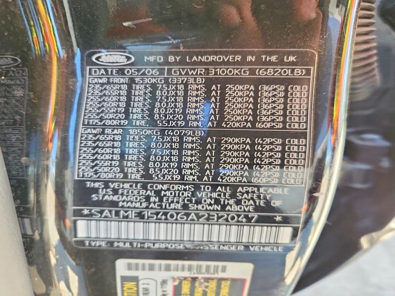 SALME15406A232047 2006 Land Rover Range Rover photo no. 12