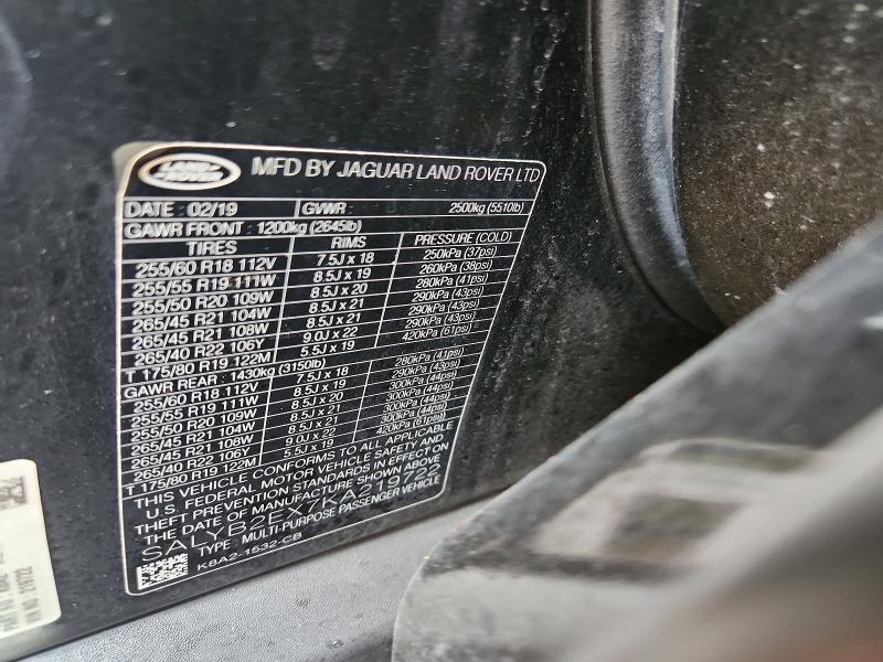 SALYB2EX7KA219722 2019 Land Rover Range Rover photo no. 13