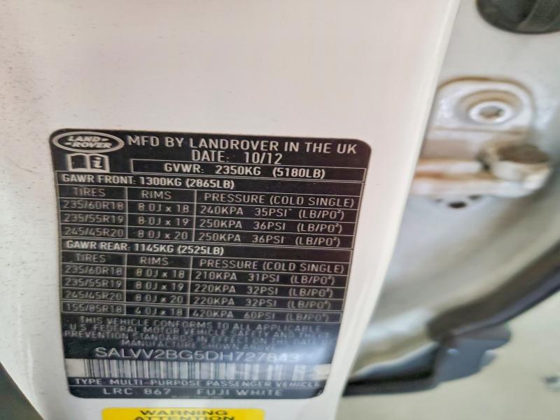 SALVV2BG5DH727843 2013 Land Rover Range Rover photo no. 13