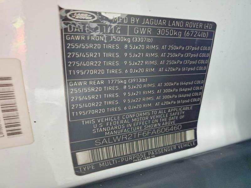 SALWR2TF6FA606460 2015 Land Rover Range Rover photo no. 13