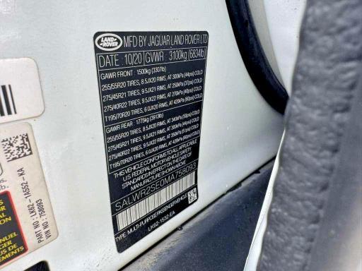 SALWR2SE0MA758093 2021 Land Rover Range Rover photo no. 10