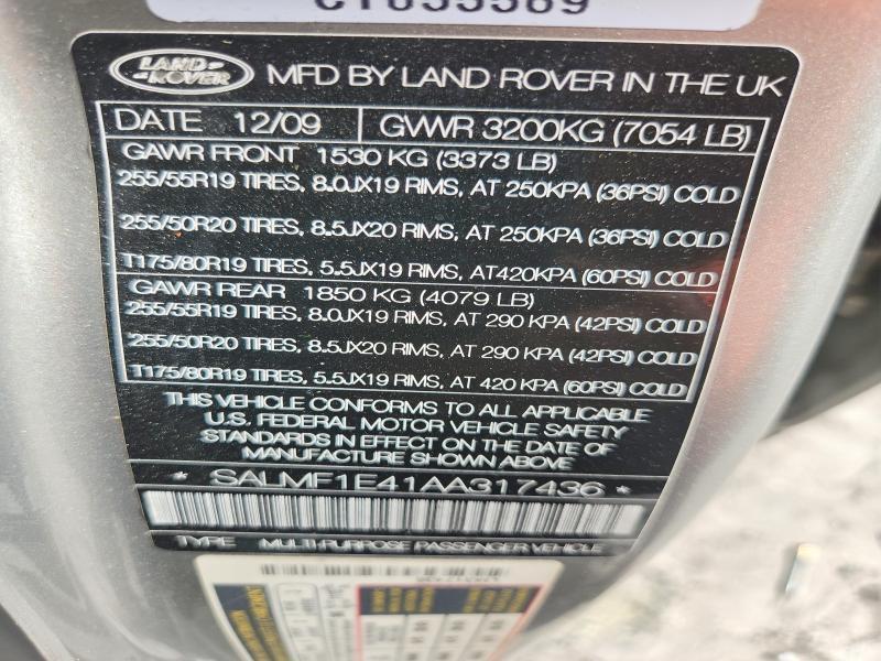 SALMF1E41AA317436 2010 Land Rover Range Rover photo no. 13