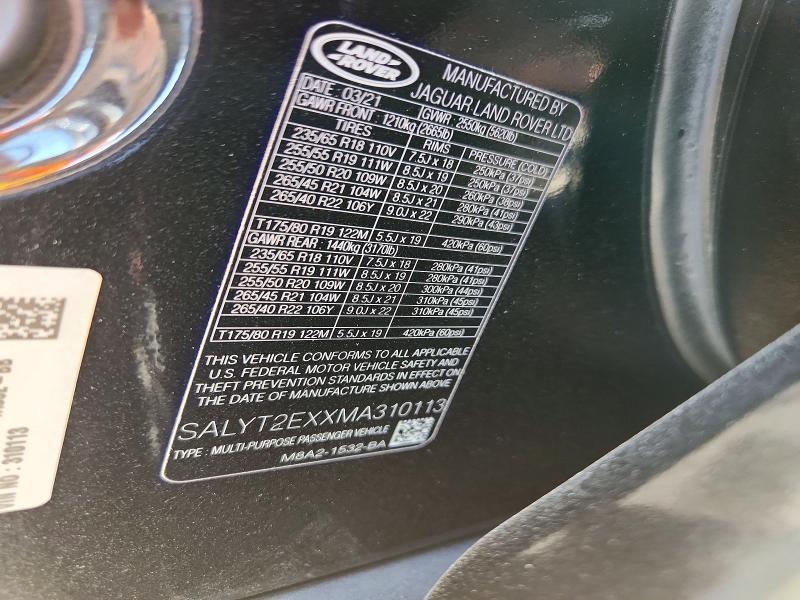 2021 Land Rover Range Rover — VIN SALYT2EXXMA310113, фото 13