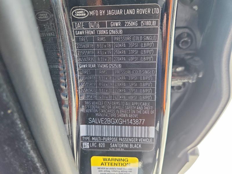 SALVE2BGXGH143877 2016 Land Rover Range Rover photo no. 13