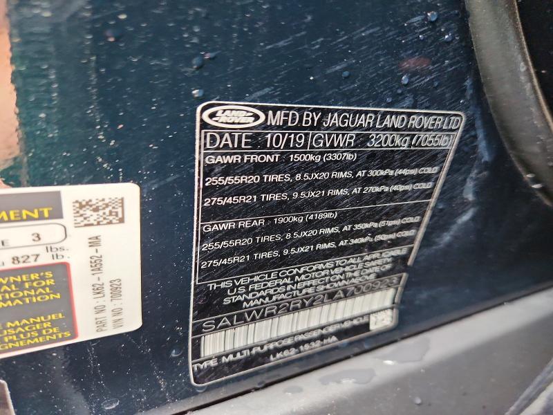 SALWR2RY2LA700923 2020 Land Rover Range Rover photo no. 13