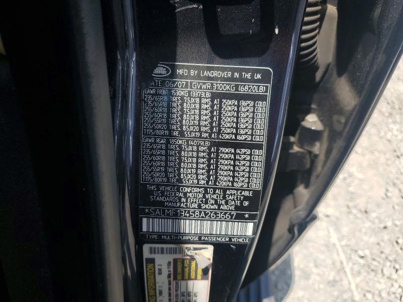SALMF13458A263667 2008 Land Rover Range Rover photo no. 13