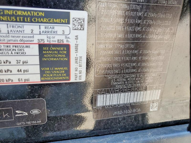 SALWR2RE8KA817314 2019 Land Rover Range Rover photo no. 14