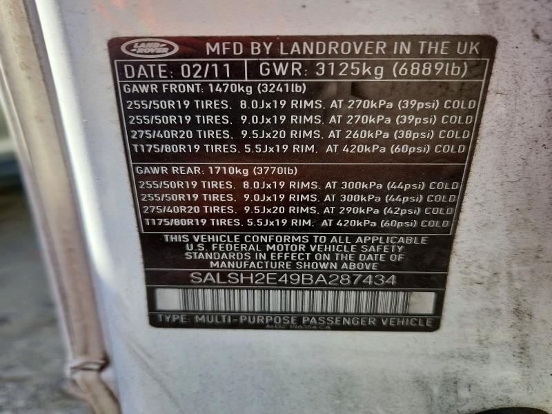 SALSH2E49BA287434 2011 Land Rover Range Rover photo no. 13