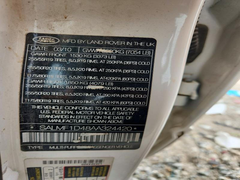 SALMF1D48AA324420 2010 Land Rover Range Rover photo no. 13