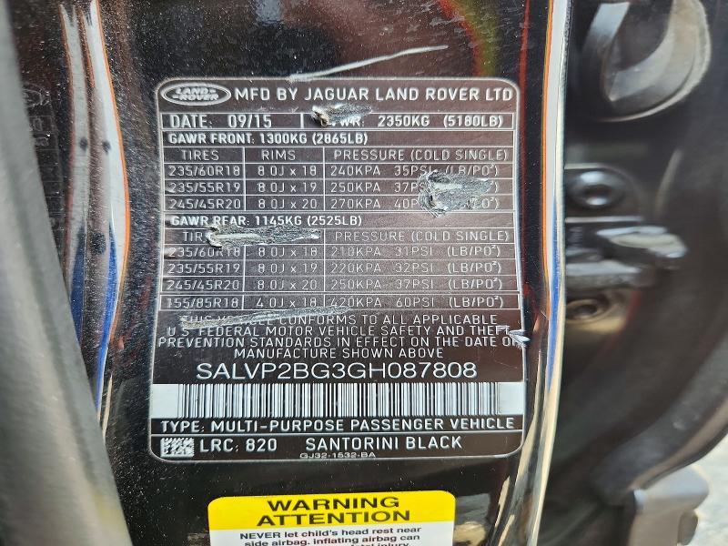 SALVP2BG3GH087808 2016 Land Rover Range Rover photo no. 14
