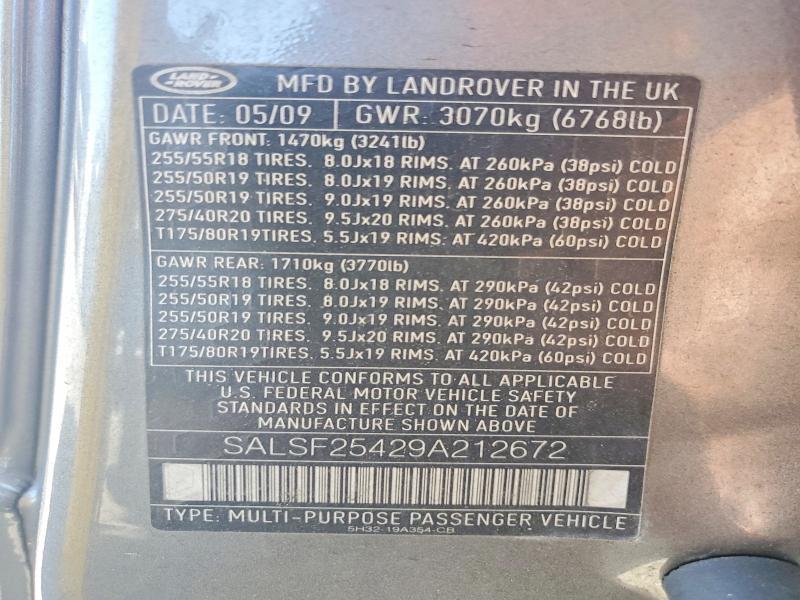 SALSF25429A212672 2009 Land Rover Range Rover photo no. 13
