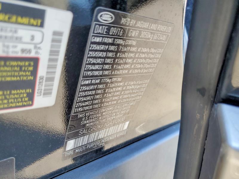 SALGR2KF1GA312830 2016 Land Rover Range Rover photo no. 13