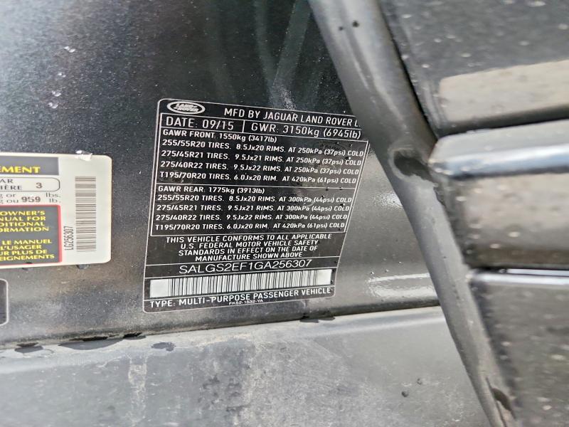 2016 Land Rover Range Rover — VIN SALGS2EF1GA256307, фото 12