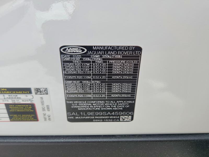 2025 Land Rover Range Rover — VIN SAL1L9E99SA459606, şəkil 12